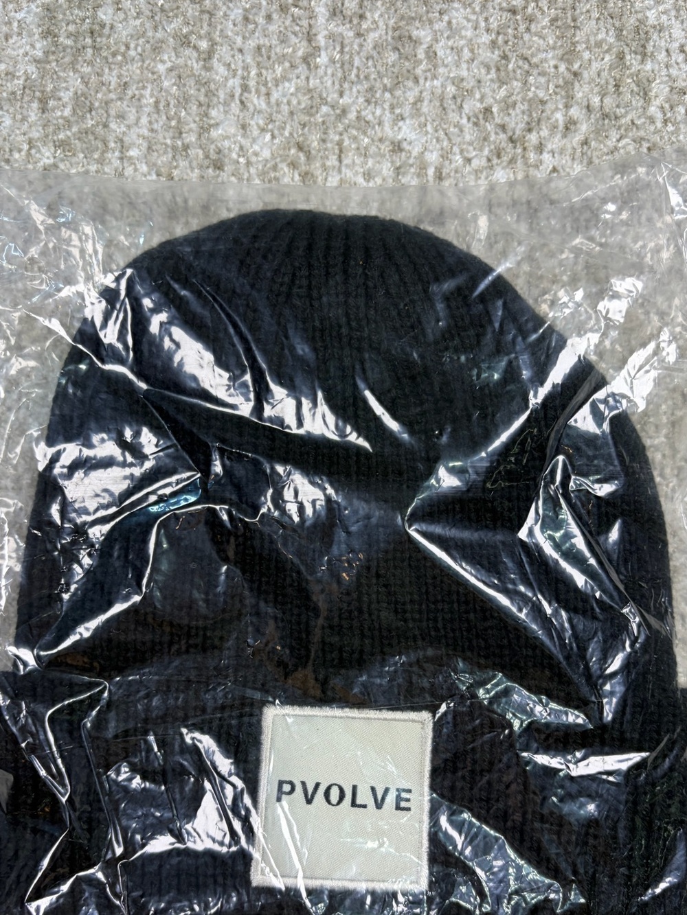 PVOLVE Black Knit Cuffed Beanie - Men's Winter Hat